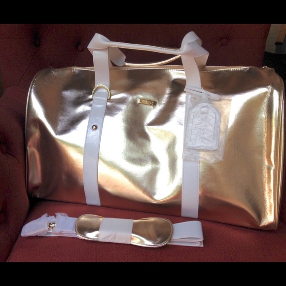 gold weekender bag